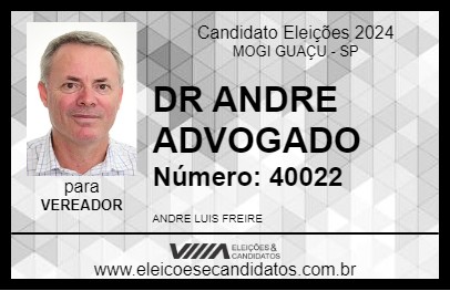 Candidato DR ANDRE ADVOGADO 2024 - MOGI GUAÇU - Eleições