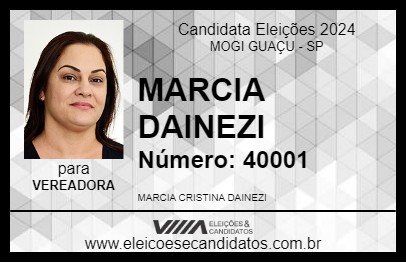 Candidato MARCIA DAINEZI  2024 - MOGI GUAÇU - Eleições