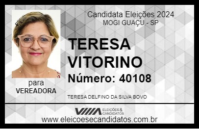 Candidato TERESA VITORINO 2024 - MOGI GUAÇU - Eleições