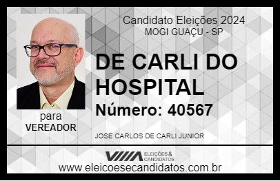 Candidato DE CARLI DO HOSPITAL 2024 - MOGI GUAÇU - Eleições