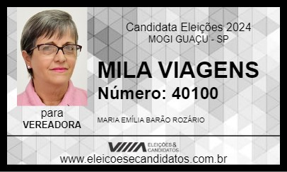 Candidato MILA VIAGENS 2024 - MOGI GUAÇU - Eleições