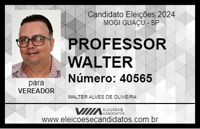 Candidato PROFESSOR WALTER 2024 - MOGI GUAÇU - Eleições