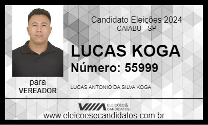 Candidato LUCAS KOGA 2024 - CAIABU - Eleições