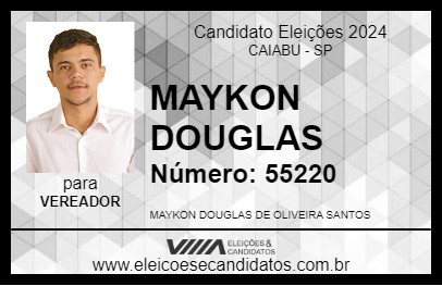 Candidato MAYKON DOUGLAS 2024 - CAIABU - Eleições