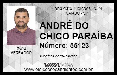 Candidato ANDRÉ DO CHICO PARAÍBA 2024 - CAIABU - Eleições