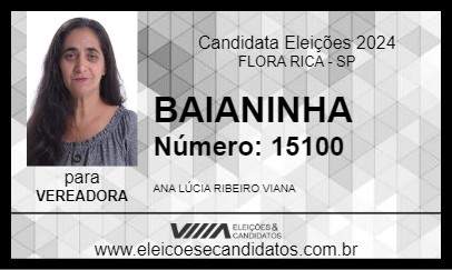 Candidato BAIANINHA 2024 - FLORA RICA - Eleições