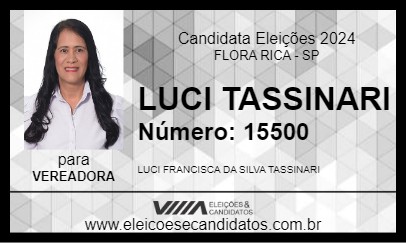 Candidato LUCI TASSINARI 2024 - FLORA RICA - Eleições