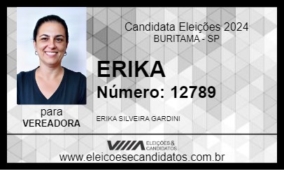 Candidato ERIKA GARDINI 2024 - BURITAMA - Eleições