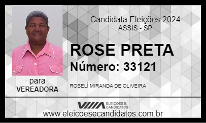 Candidato ROSE PRETA 2024 - ASSIS - Eleições