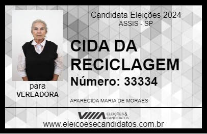 Candidato CIDA DA RECICLAGEM 2024 - ASSIS - Eleições