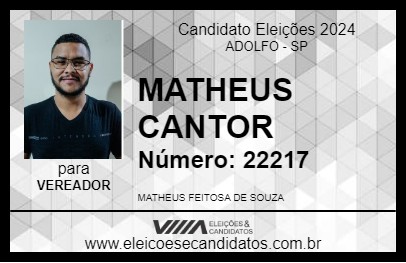 Candidato MATHEUS CANTOR 2024 - ADOLFO - Eleições