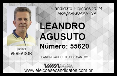 Candidato LEANDRO AGUSUTO 2024 - ARAÇARIGUAMA - Eleições