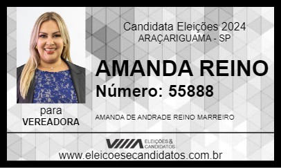 Candidato AMANDA REINO 2024 - ARAÇARIGUAMA - Eleições