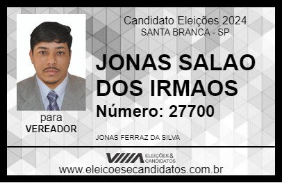 Candidato JONAS SALAO DOS IRMAOS 2024 - SANTA BRANCA - Eleições