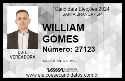 Candidato WILLIAM GOMES 2024 - SANTA BRANCA - Eleições