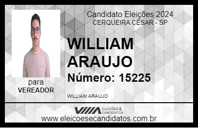 Candidato WILLIAM ARAUJO 2024 - CERQUEIRA CÉSAR - Eleições