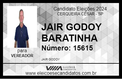 Candidato JAIR GODOY BARATINHA 2024 - CERQUEIRA CÉSAR - Eleições