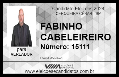 Candidato FABINHO CABELEIREIRO 2024 - CERQUEIRA CÉSAR - Eleições