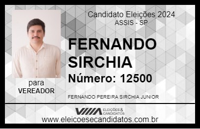 Candidato FERNANDO SIRCHIA 2024 - ASSIS - Eleições