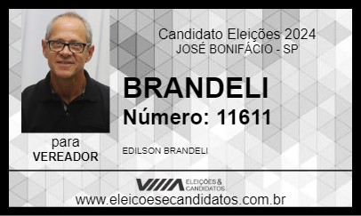 Candidato BRANDELI  2024 - JOSÉ BONIFÁCIO - Eleições