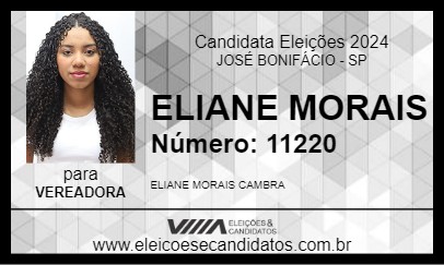 Candidato ELIANE  MORAIS  2024 - JOSÉ BONIFÁCIO - Eleições