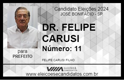 Candidato DR. FELIPE CARUSI 2024 - JOSÉ BONIFÁCIO - Eleições