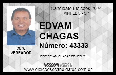 Candidato EDVAM CHAGAS 2024 - VINHEDO - Eleições