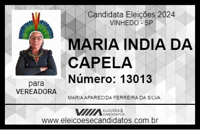 Candidato MARIA INDIA DA CAPELA 2024 - VINHEDO - Eleições