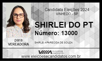 Candidato SHIRLEI DO PT 2024 - VINHEDO - Eleições