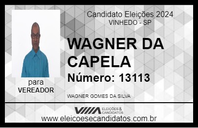 Candidato WAGNER DA CAPELA 2024 - VINHEDO - Eleições