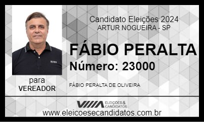 Candidato FÁBIO PERALTA 2024 - ARTUR NOGUEIRA - Eleições