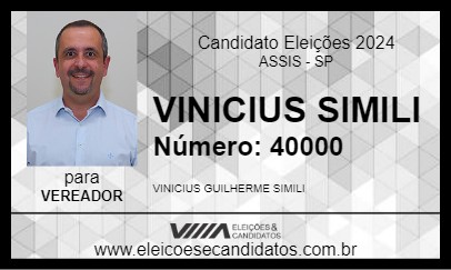 Candidato VINICIUS SIMILI 2024 - ASSIS - Eleições