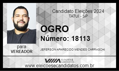 Candidato OGRO 2024 - TATUÍ - Eleições