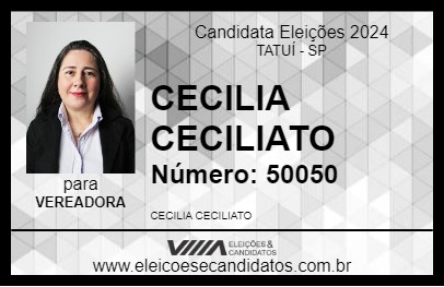 Candidato CECILIA CECILIATO 2024 - TATUÍ - Eleições