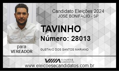 Candidato TAVINHO 2024 - JOSÉ BONIFÁCIO - Eleições