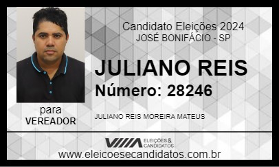 Candidato JULIANO REIS 2024 - JOSÉ BONIFÁCIO - Eleições