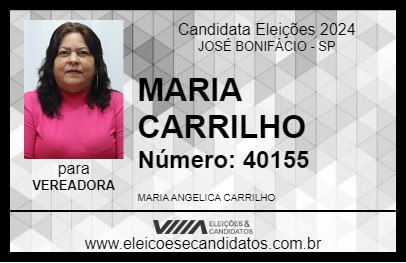 Candidato MARIA CARRILHO 2024 - JOSÉ BONIFÁCIO - Eleições