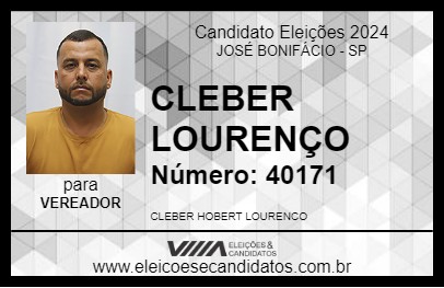 Candidato CLEBER LOURENÇO 2024 - JOSÉ BONIFÁCIO - Eleições