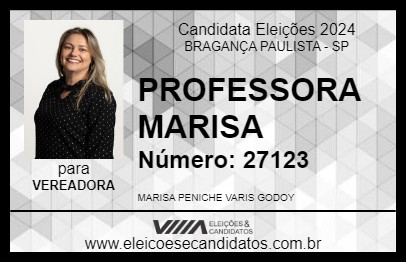 Candidato PROFESSORA MARISA 2024 - BRAGANÇA PAULISTA - Eleições