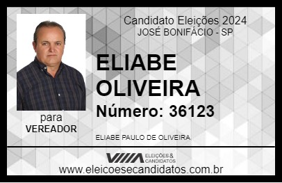 Candidato ELIABE OLIVEIRA 2024 - JOSÉ BONIFÁCIO - Eleições