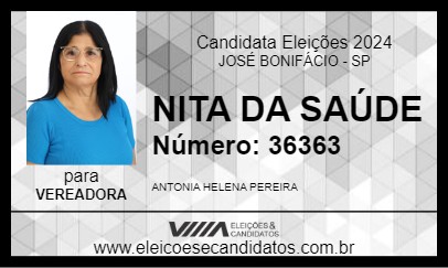 Candidato NITA DA SAÚDE 2024 - JOSÉ BONIFÁCIO - Eleições