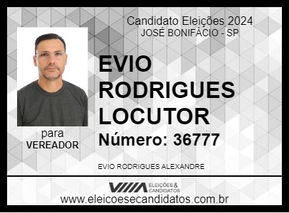 Candidato ELVIO RODRIGUES LOCUTOR 2024 - JOSÉ BONIFÁCIO - Eleições