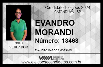 Candidato EVANDRO MORANDI 2024 - CATANDUVA - Eleições