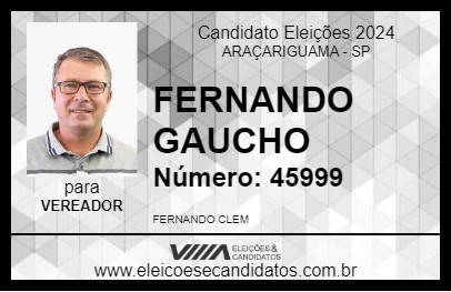 Candidato FERNANDO GAUCHO 2024 - ARAÇARIGUAMA - Eleições