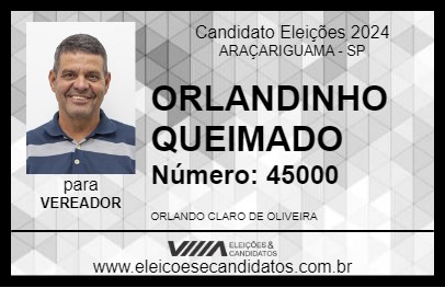 Candidato ORLANDINHO QUEIMADO 2024 - ARAÇARIGUAMA - Eleições