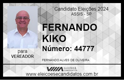 Candidato FERNANDO KIKO 2024 - ASSIS - Eleições