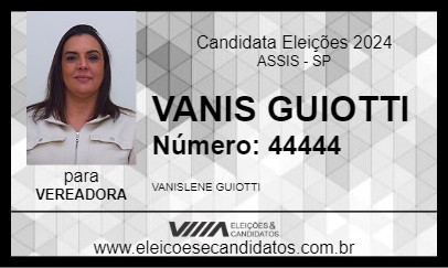 Candidato VANIS GUIOTTI 2024 - ASSIS - Eleições