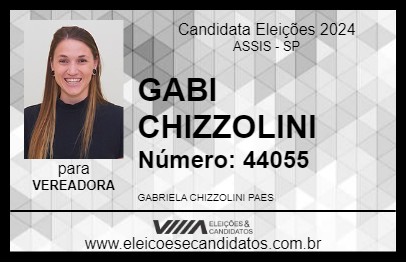 Candidato GABI CHIZZOLINI 2024 - ASSIS - Eleições