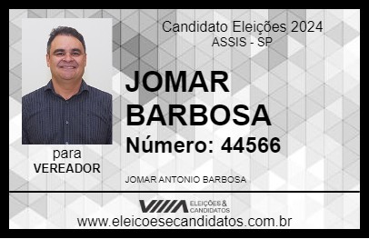 Candidato JOMAR BARBOSA 2024 - ASSIS - Eleições