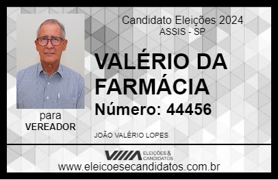 Candidato VALÉRIO DA FARMÁCIA 2024 - ASSIS - Eleições